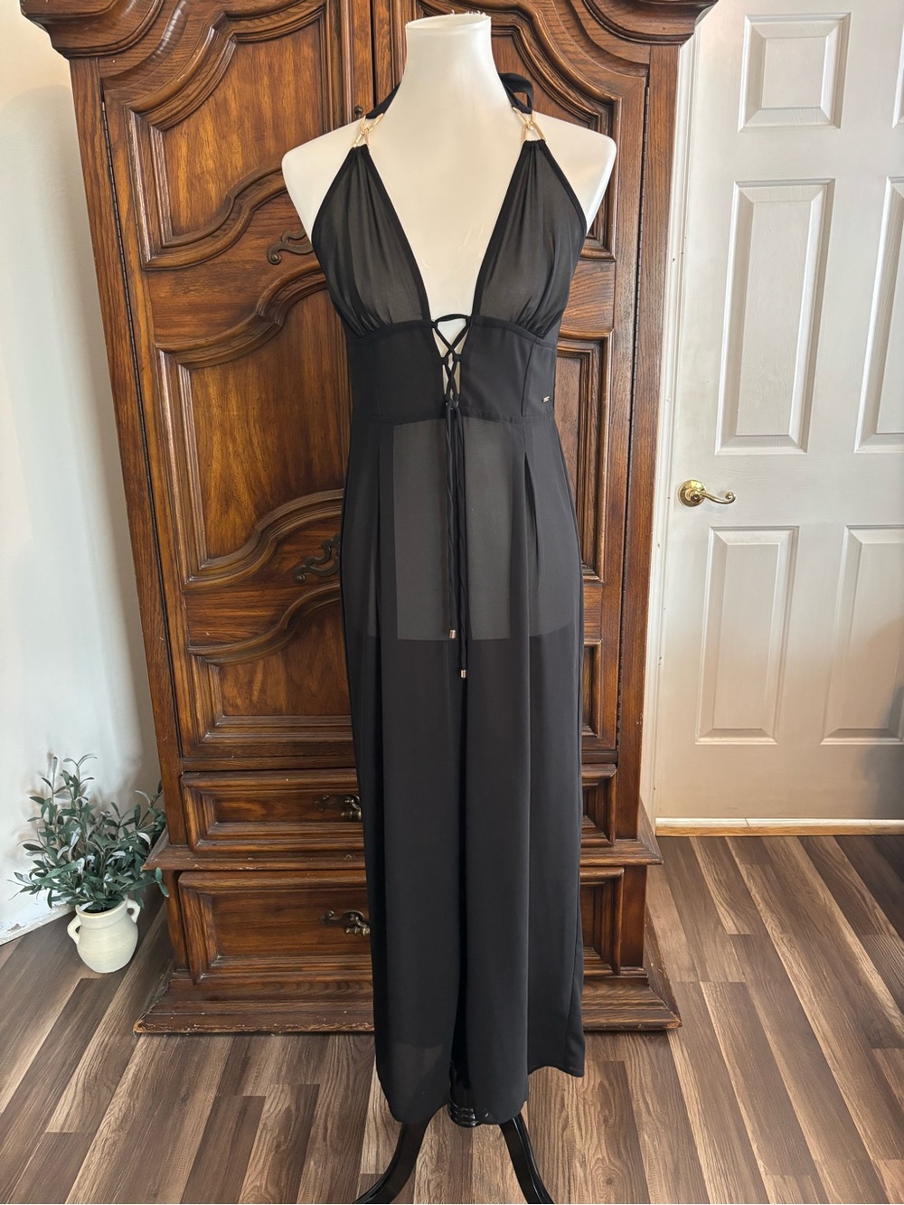 Aubade Paris sheer beach walk jumpsuit cover up s